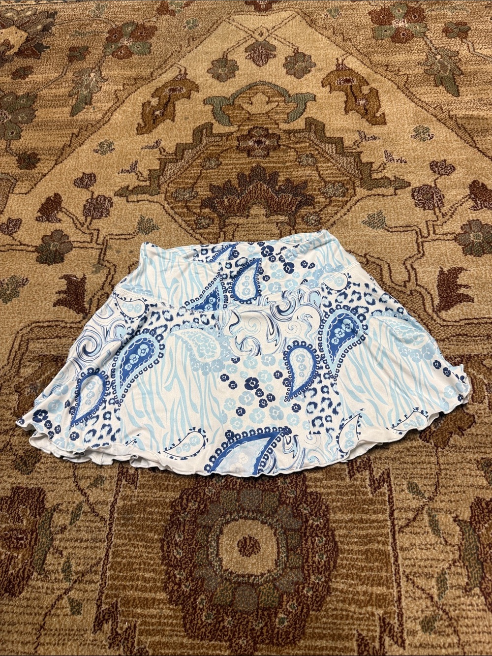 X BY GOTTEX Kate Skort with Pearl Edge blue paisley pickleball tennis golf m